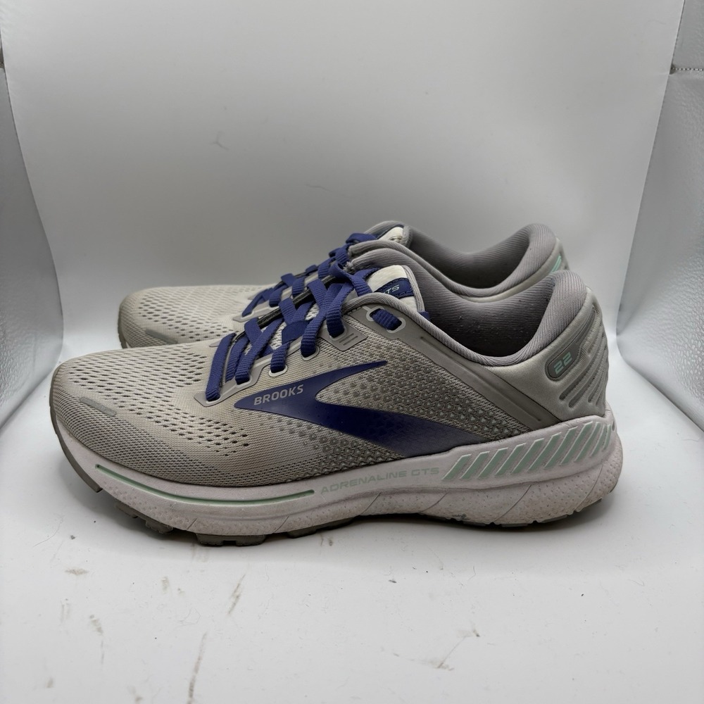 Brooks Sneakers Womens 8D Adrenaline GTS 22 1203531D045 Gray Running Gym Shoes